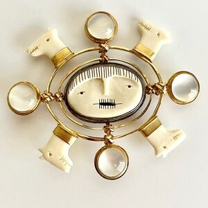 Carolyn Morris Bach Brooch Sterling Silver and 18K Gold